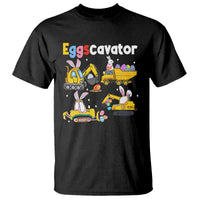 Toddler boys T-shirt in black with 'Eggscavator' Easter construction truck graphic