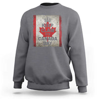 Charcoal Canada Day sweatshirt with Keep Clam It's Canada Day front graphic