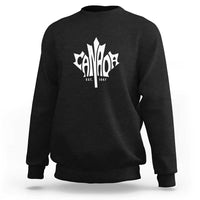 Black maple leaf graphic sweatshirt with Canada logo and Est. 1867 print