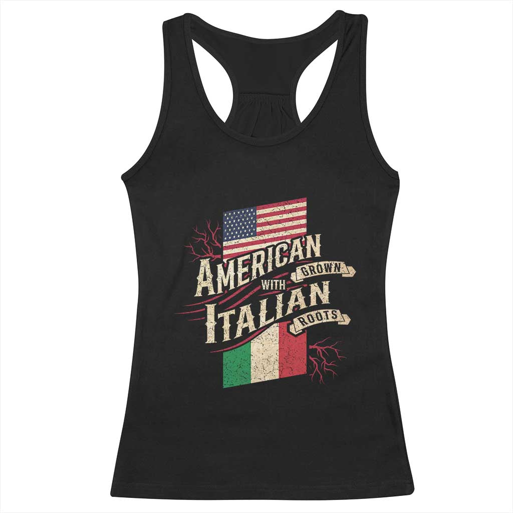 American Grown Italian Roots Patriot Racerback Tank Top