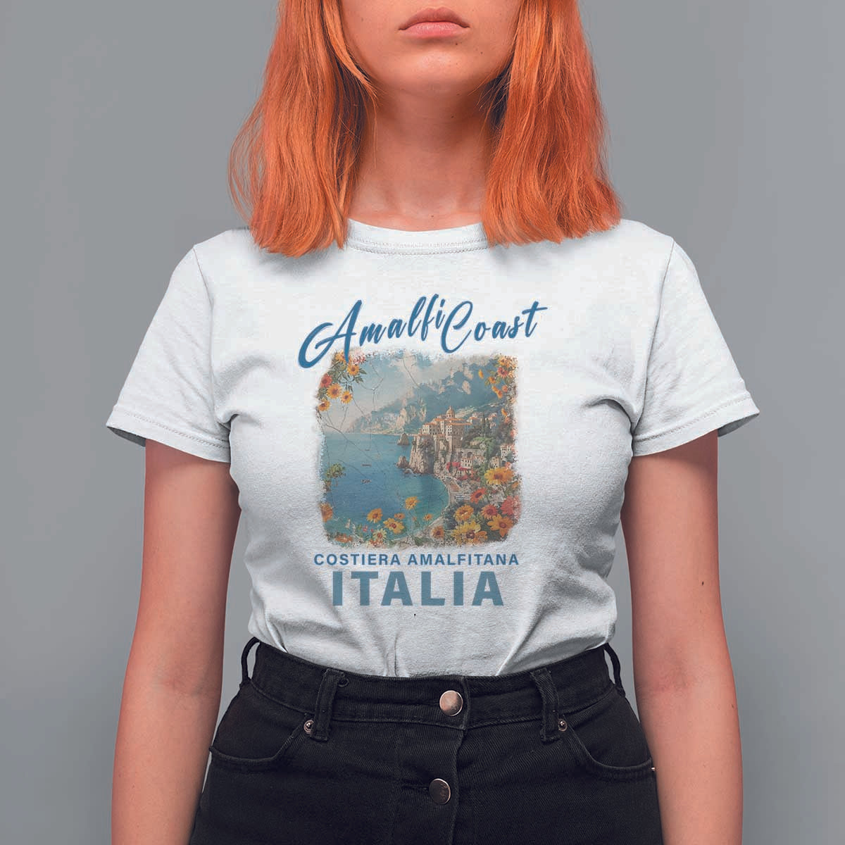 Italy Trip T Shirt For Women Amalfi Coast Beautiful Beach - Wonder Print Shop