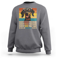 Charcoal dog lover sweatshirt with dachshund graphic and quote print