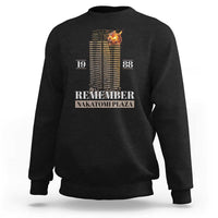 Black crewneck sweatshirt with back print: "Remember Nakatomi Plaza" and "19 88"