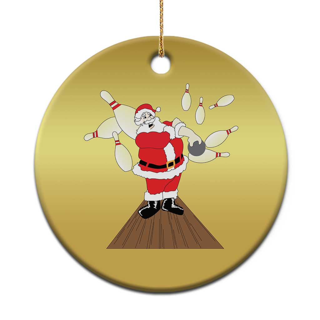 Xmas Bowling Christmas Ornament Funny Santa Playing Bowling Merry Christmas - Wonder Print Shop