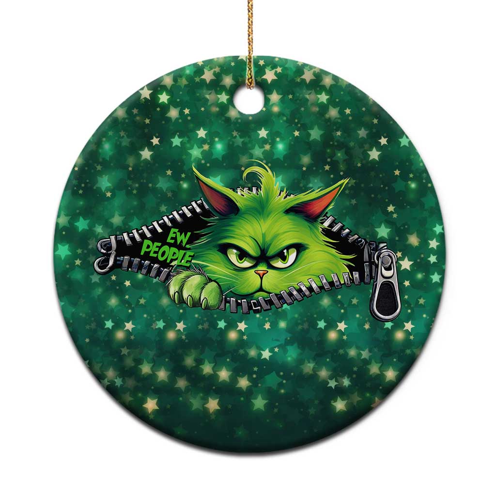 Funny Xmas Cat Ew People Christmas Ornament - Wonder Print Shop