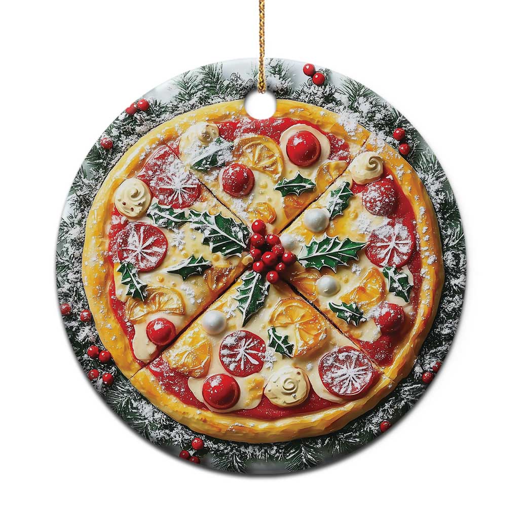 Funny Xmas Pizza Food Lover Christmas Ornament - Wonder Print Shop