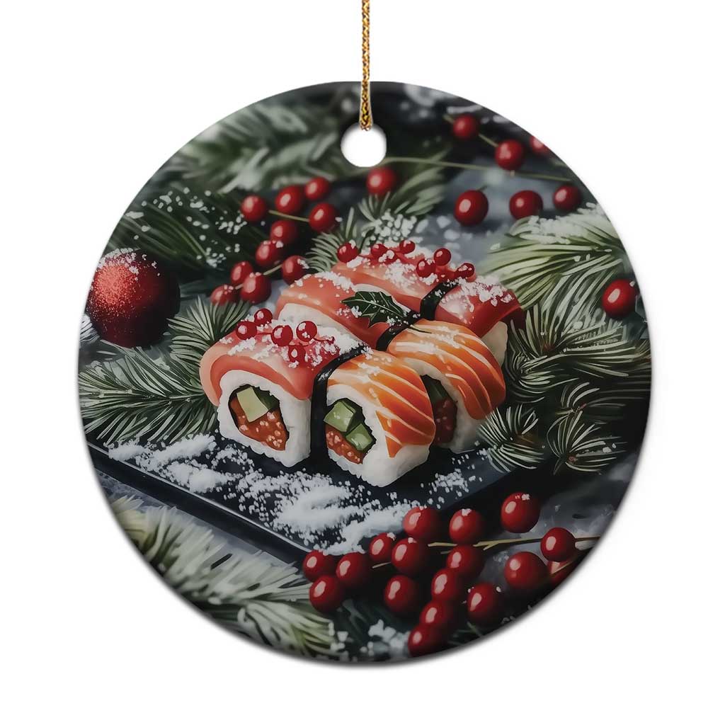 Funny Xmas Sushi Japan Food Lover Christmas Ornament - Wonder Print Shop