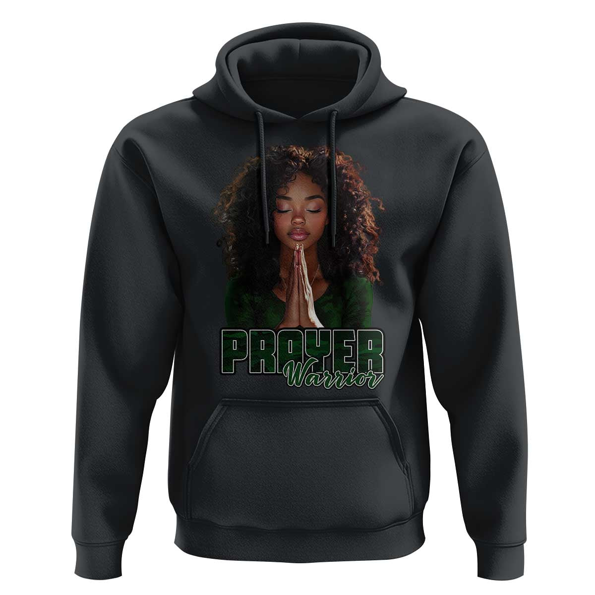 Prayer Warrior Hoodie Camo Black Woman Christian Pray