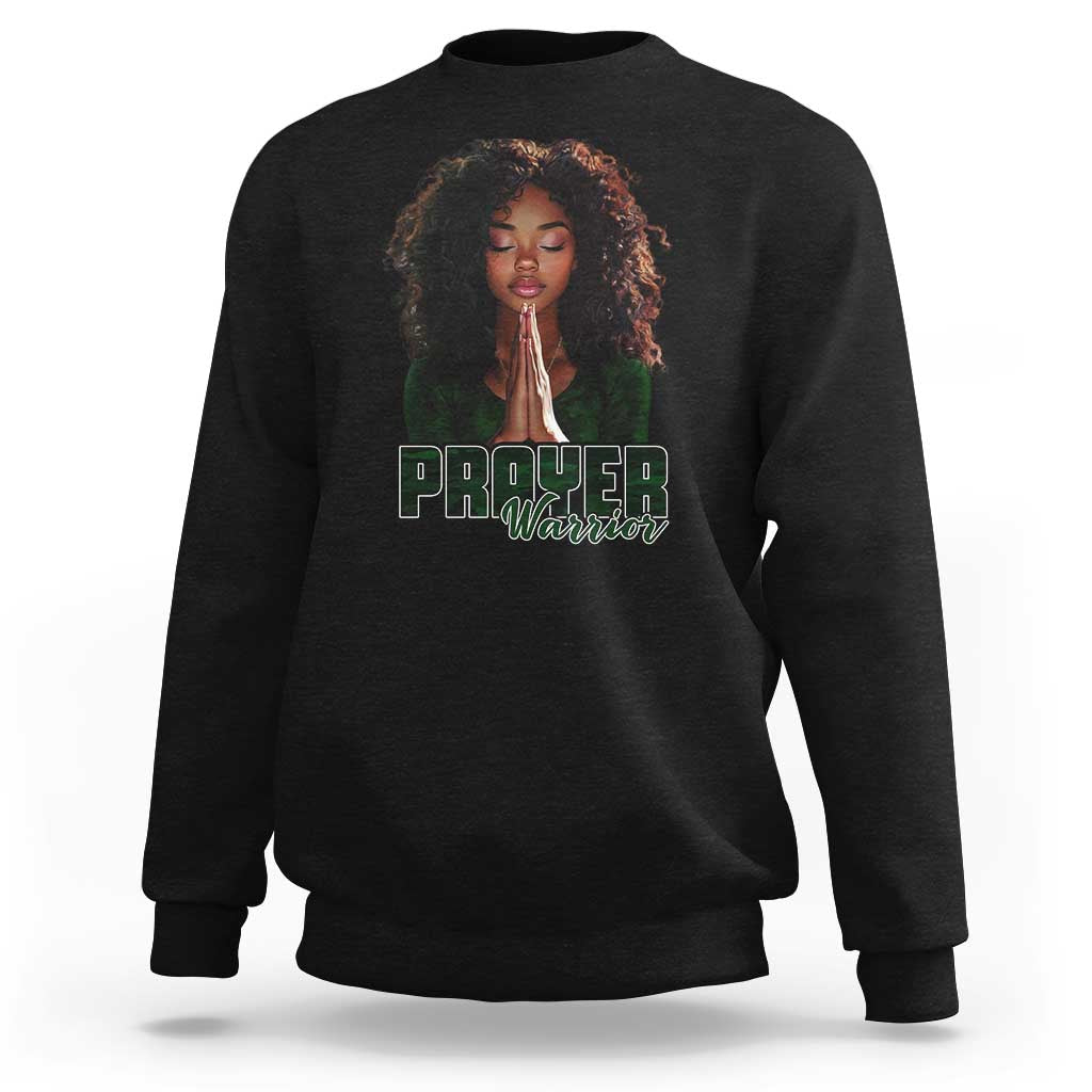 Prayer Warrior Sweatshirt Camo Black Woman Christian Pray - Wonder Print Shop