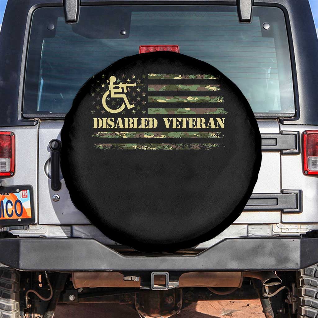 Disabled Veteran Spare Tire Cover Camouflage American Flag Patriotic Veterans Day