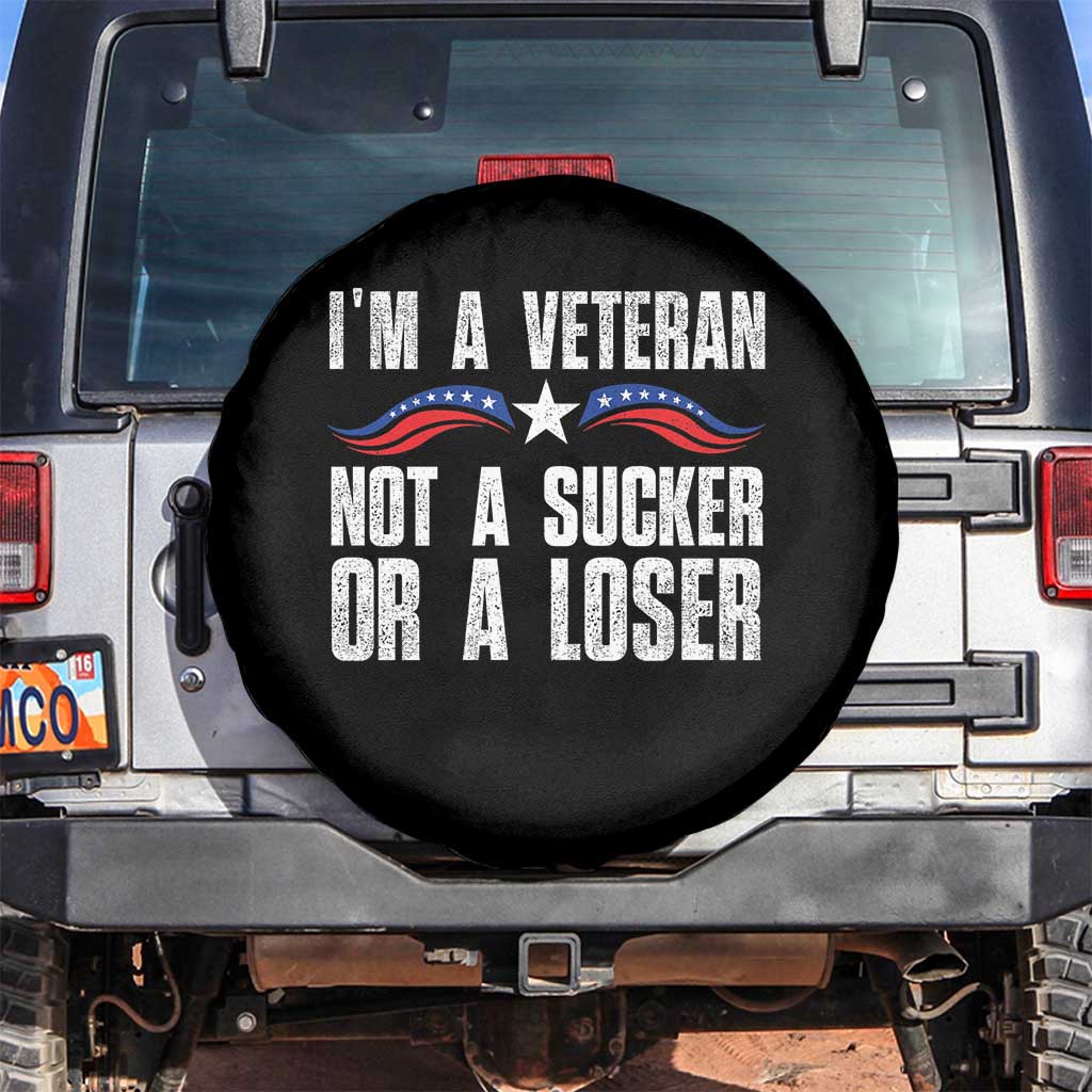 Veteran Pride Spare Tire Cover I'm A Veteran Not A Sucker Or A Loser