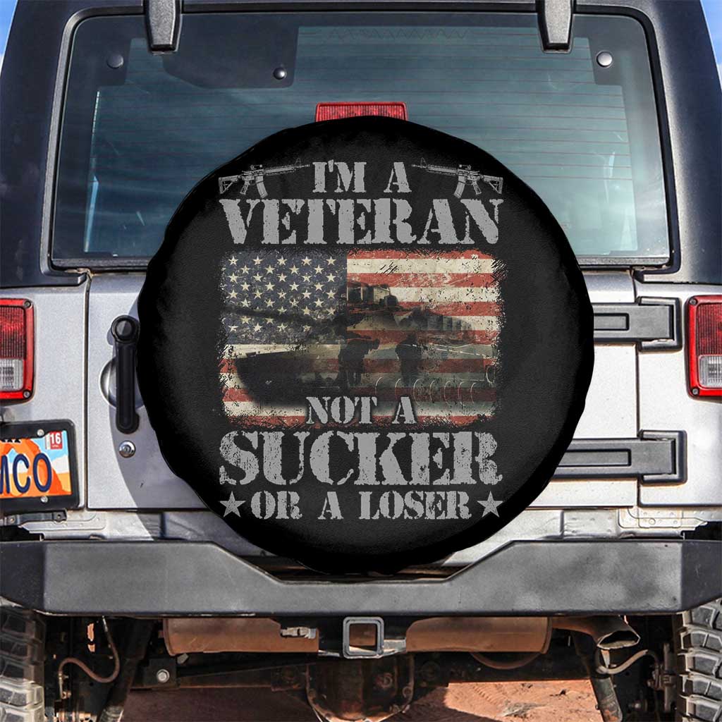 I'm A Veteran Spare Tire Cover Not A Sucker Or A Loser Tank Veterans Day