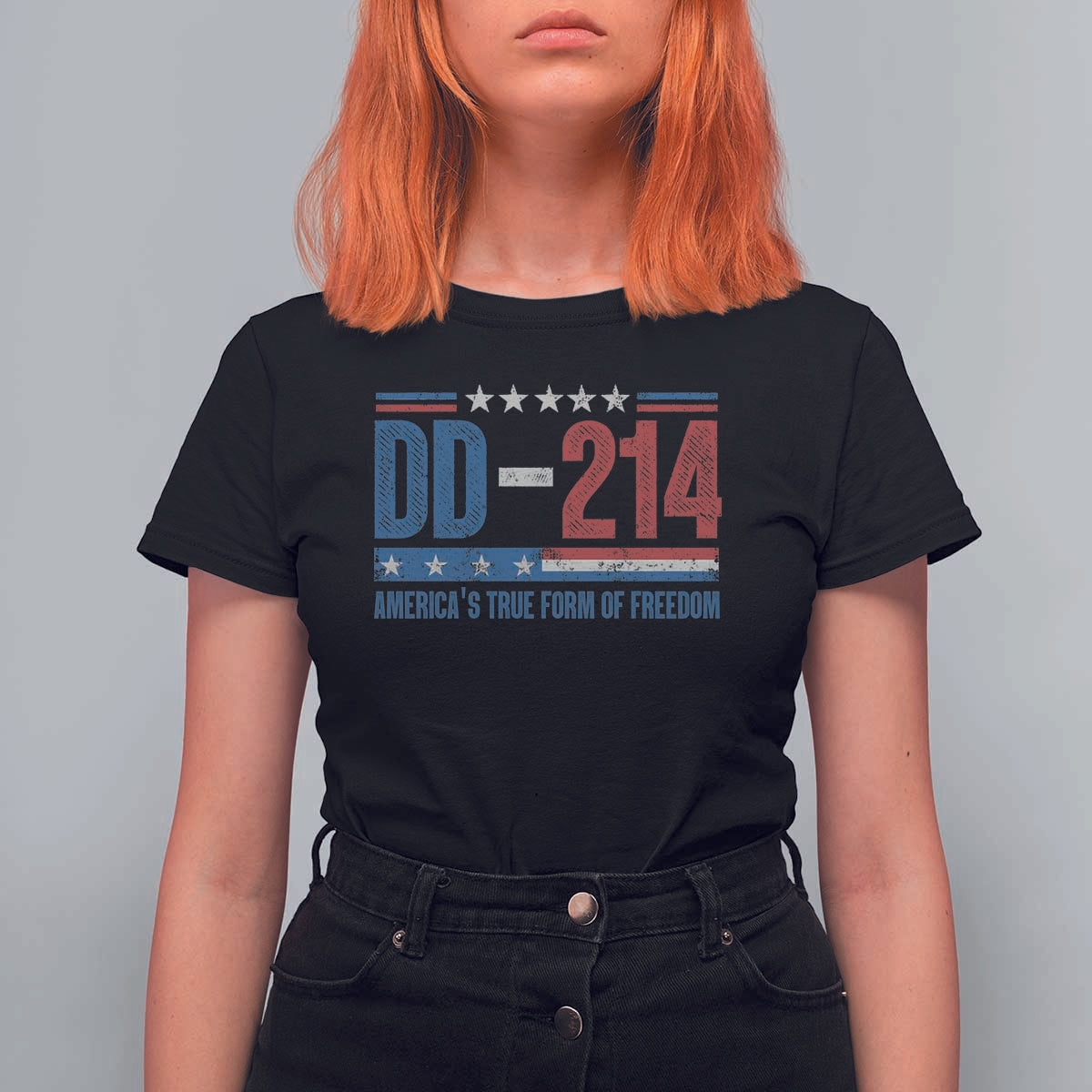 DD-214 Veteran T Shirt For Women America's True Form Of Freedom