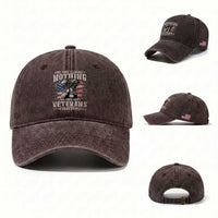 Veterans Day Washed Cotton Baseball Cap We Owe Illegals Nothing Veterans Everything