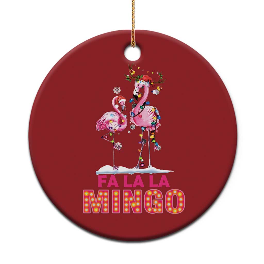 Fa La La Mingo Flamingo Hawaiian Xmas Christmas Ornament - Wonder Print Shop