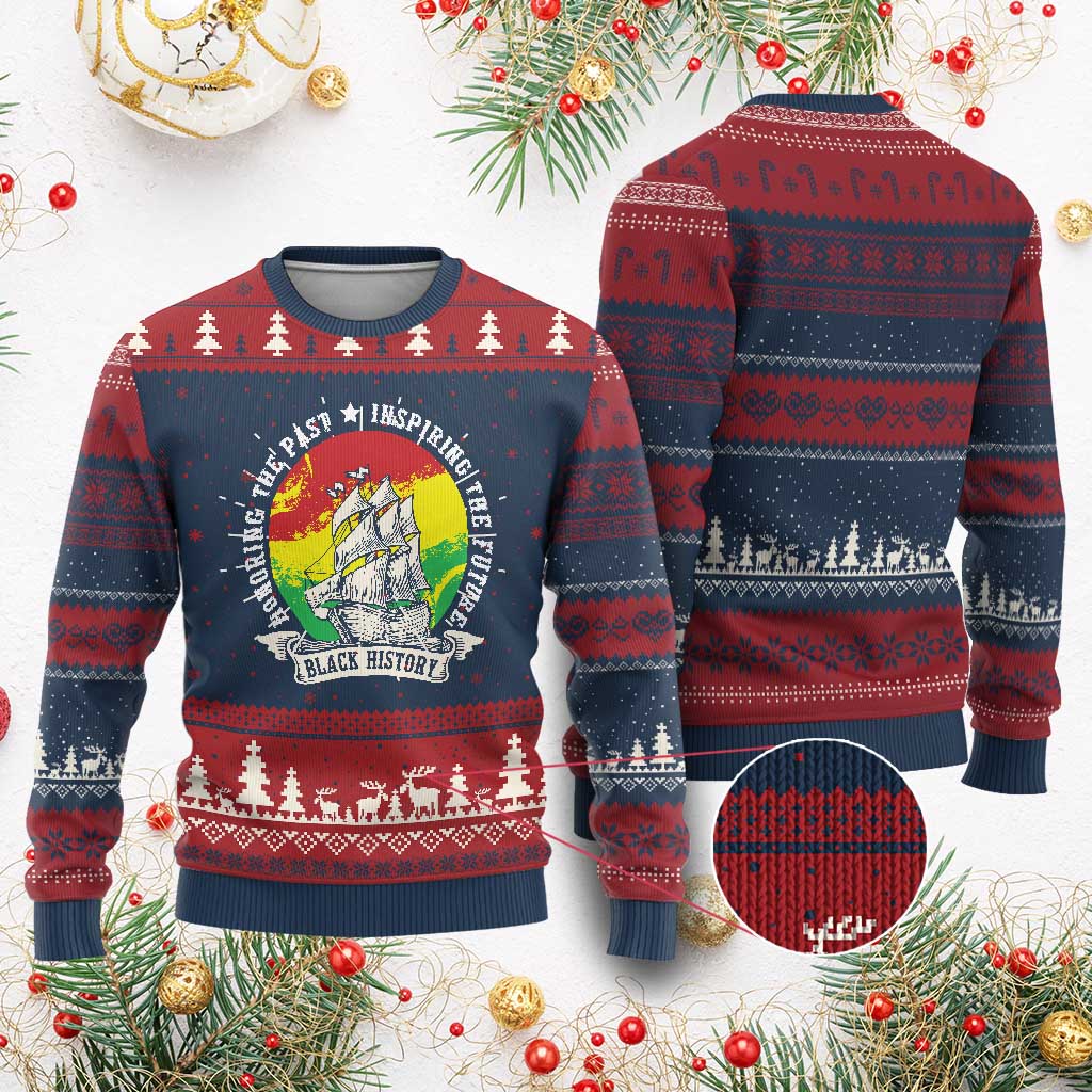 Black History Pride Ugly Christmas Sweater Honoring The Past Inspiring The Future