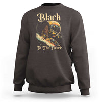 Dark chocolate crewneck sweatshirt with large front graphic illustration