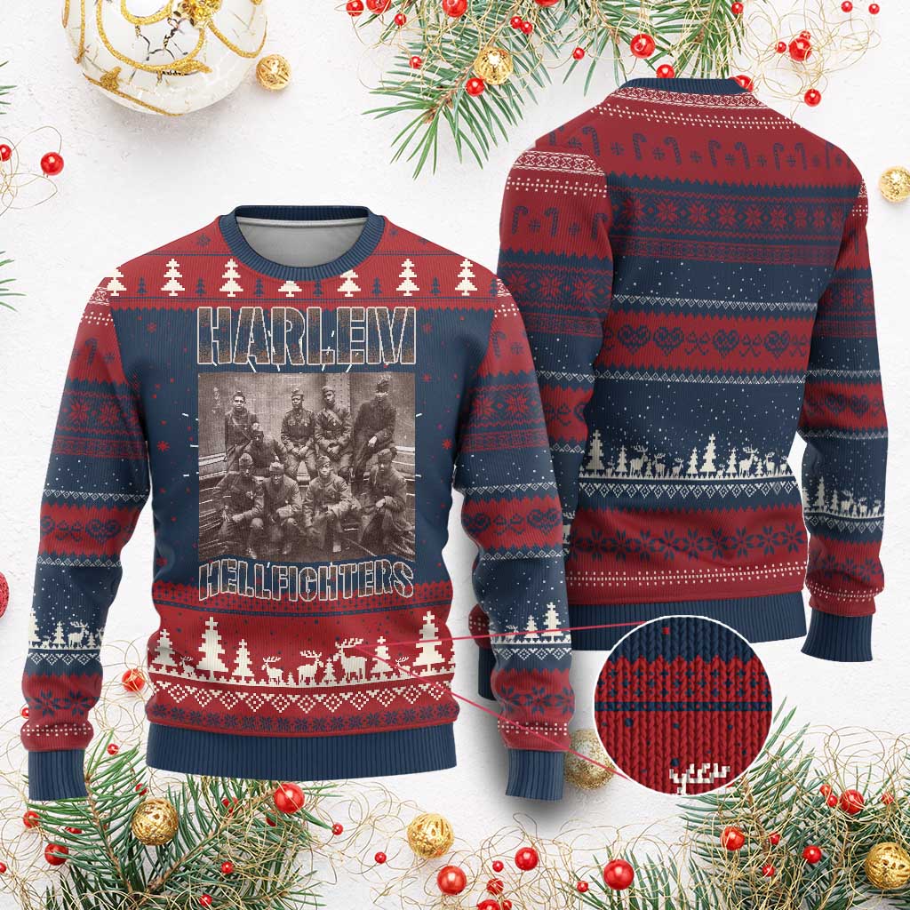 Harlem Hellfighters Ugly Christmas Sweater The 369th Infantry Regiment American Black History Military Soldiers