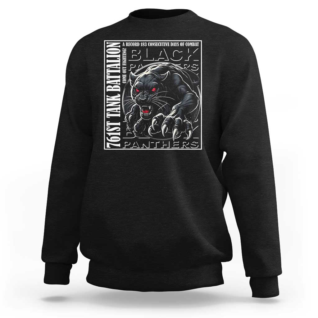 Black crewneck sweatshirt with large black panther graphic on back