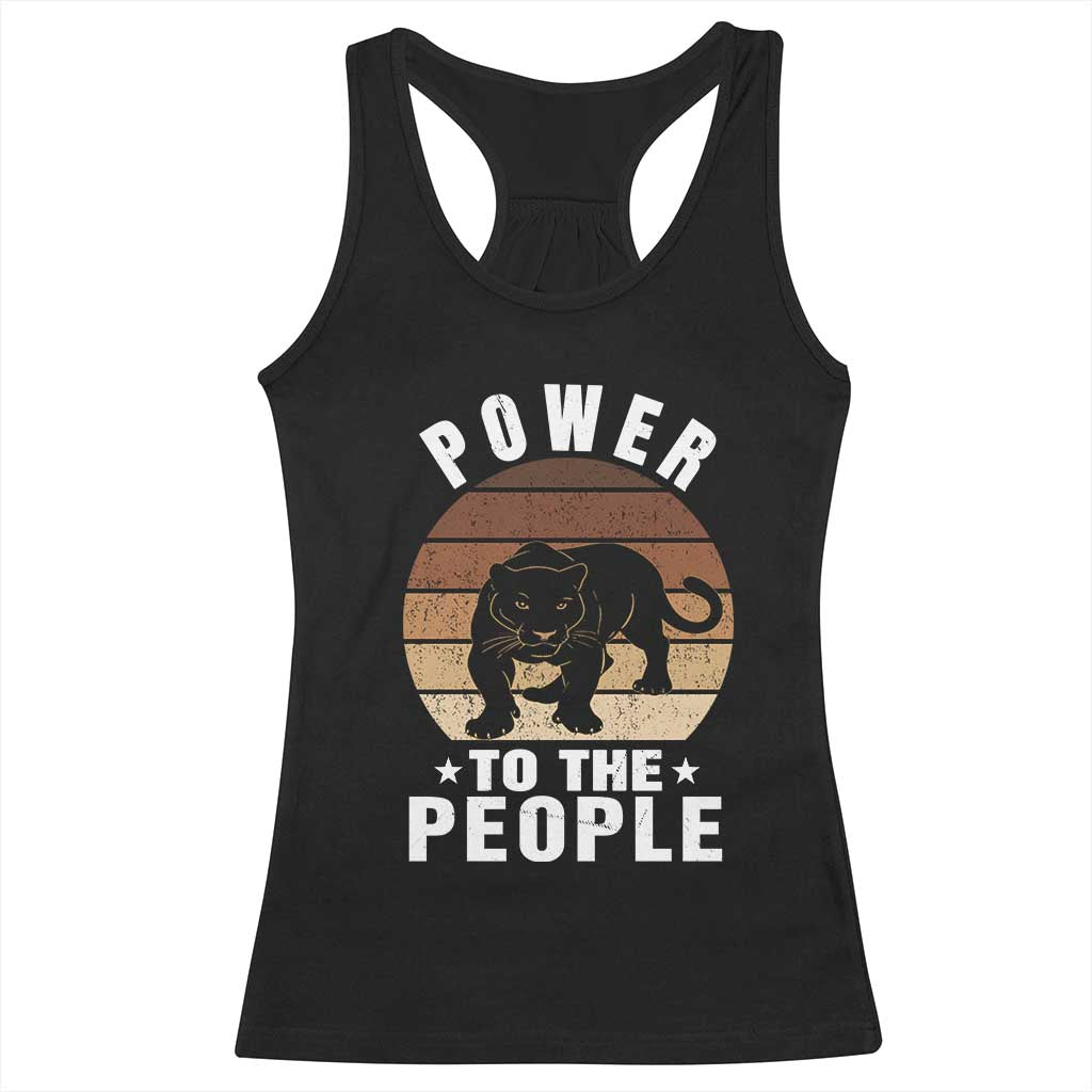 Black Panther Party Racerback Tank Top Power To The People Black History