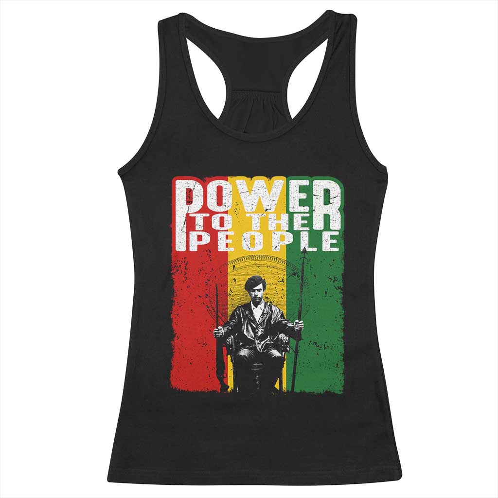 Black Panther Party Huey P. Newton Racerback Tank Top Power To The People Black History