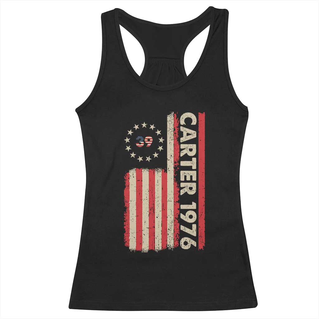 Jimmy Carter Racerback Tank Top 39th US President 1976 Retro American Flag