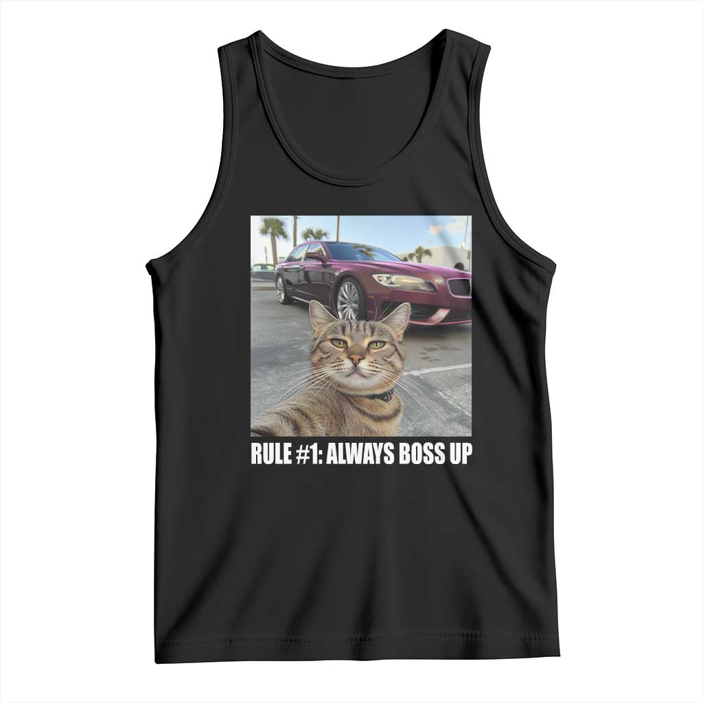 Funny Cat Meme Tank Top Rule No.1 Always Boss Up