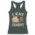 Funny Cat Meme Racerback Tank Top I Eat Cement