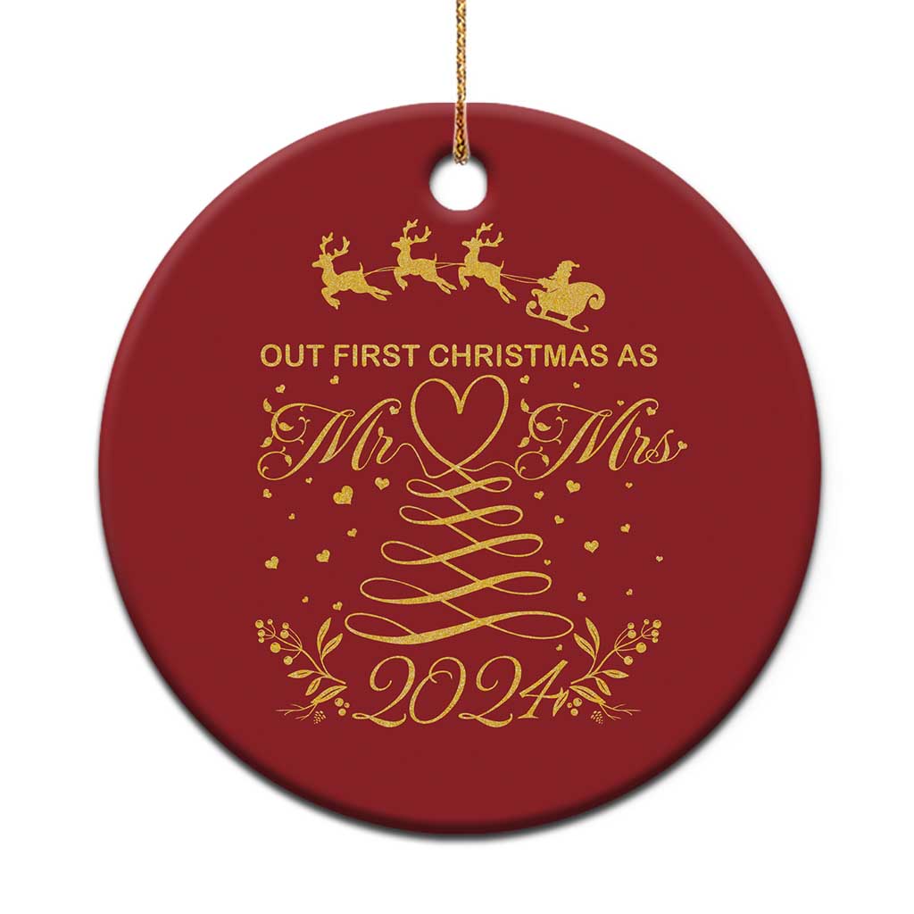 Our First Christmas As Mr Mrs 2024 Matching Couple Christmas Ornament - Wonder Print Shop