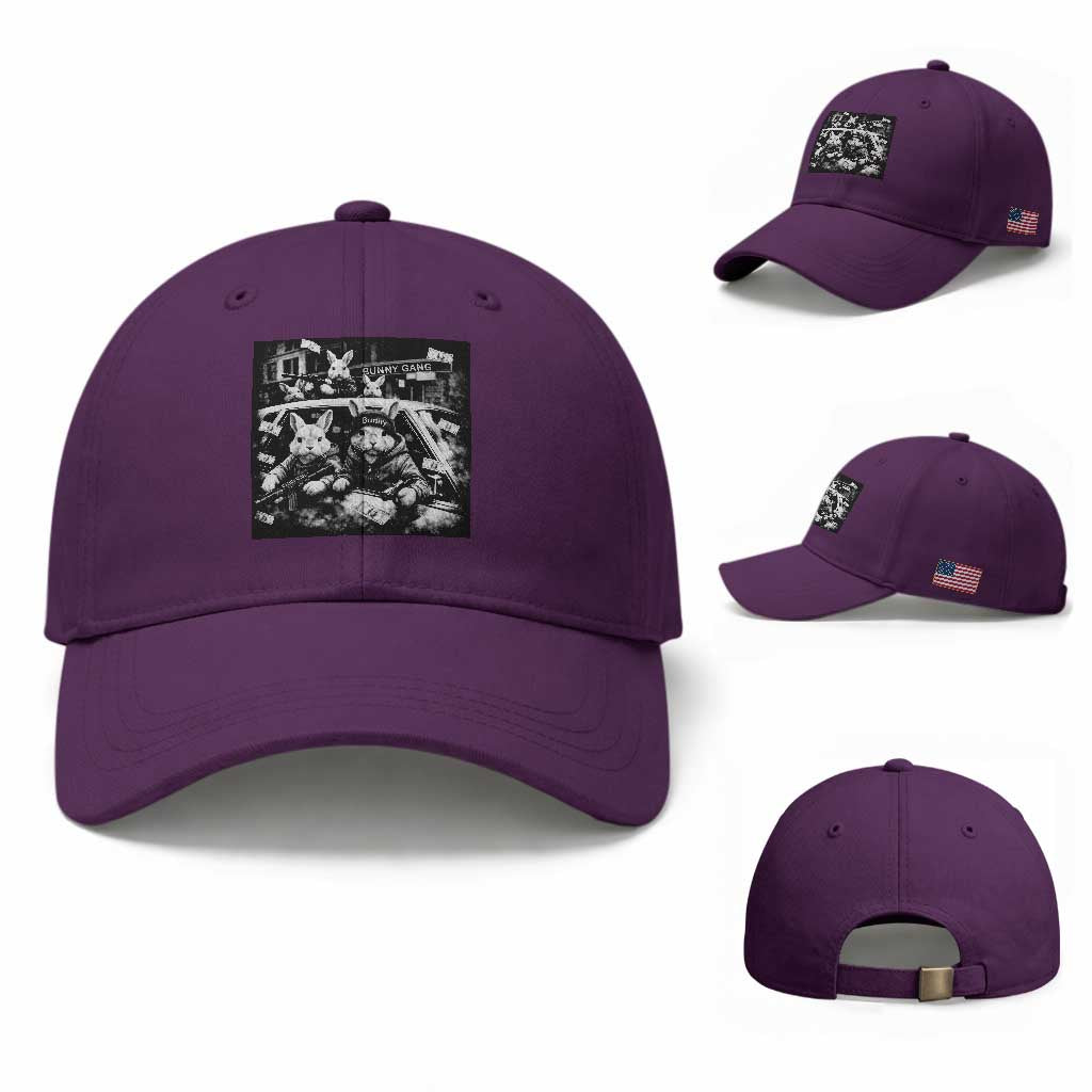 Funny Bunny Gang Baseball Cap Vintage Rabbit Meme