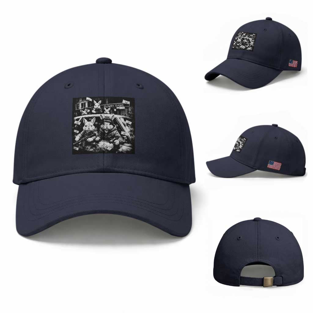 Funny Bunny Gang Baseball Cap Vintage Rabbit Meme
