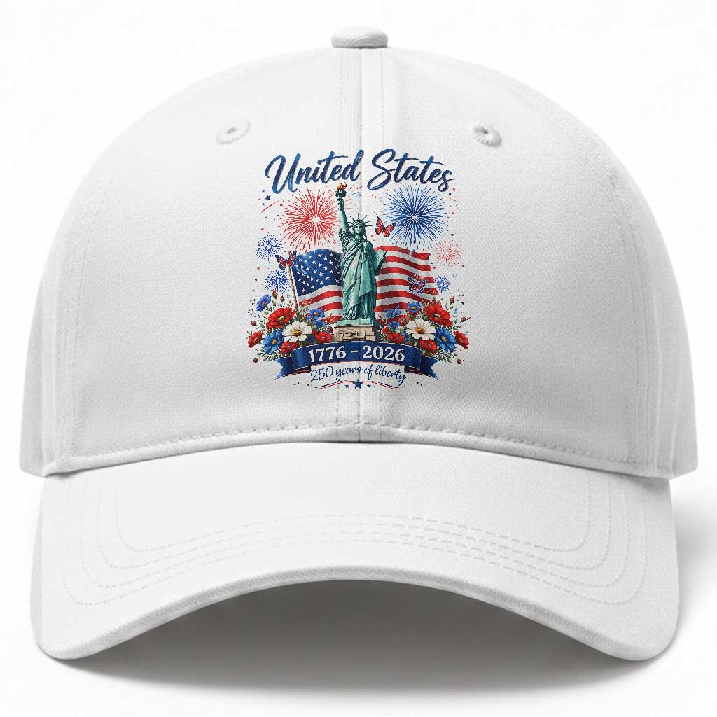 250th Anniversary USA Baseball Cap Patriotic Liberty Floral 250 Years American 4th July 1776 2026