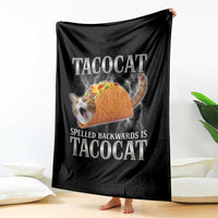 Tacocat Spelled Backwards Is Tacocat Throw Blanket Funny Cat Gift 90s Bootleg - Wonder Print Shop