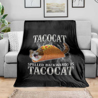 Tacocat Spelled Backwards Is Tacocat Throw Blanket Funny Cat Gift 90s Bootleg - Wonder Print Shop