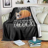 Tacocat Spelled Backwards Is Tacocat Throw Blanket Funny Cat Gift 90s Bootleg - Wonder Print Shop