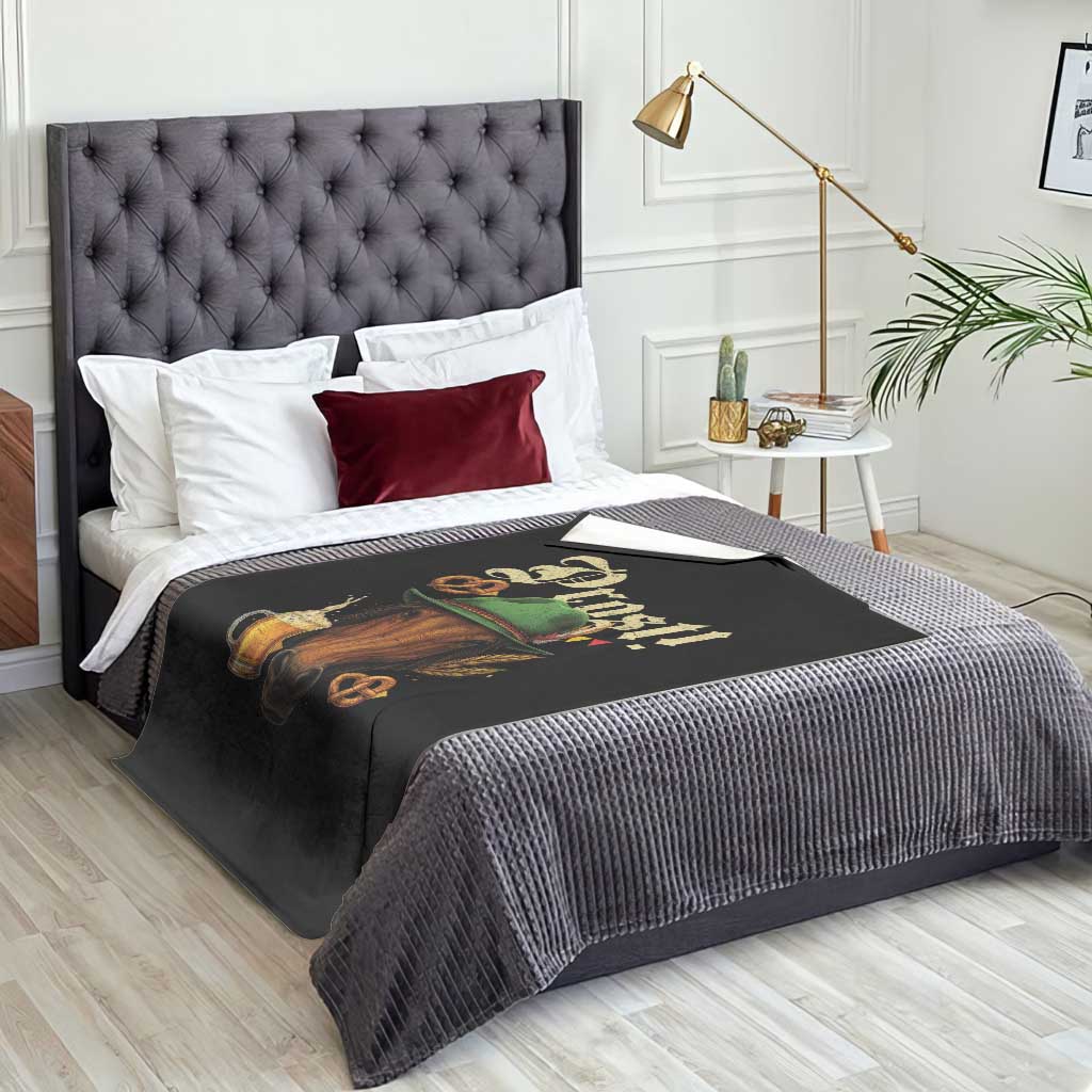 Oktoberfest Horse Throw Blanket German Octoberfest Beer Prost Drinking - Wonder Print Shop