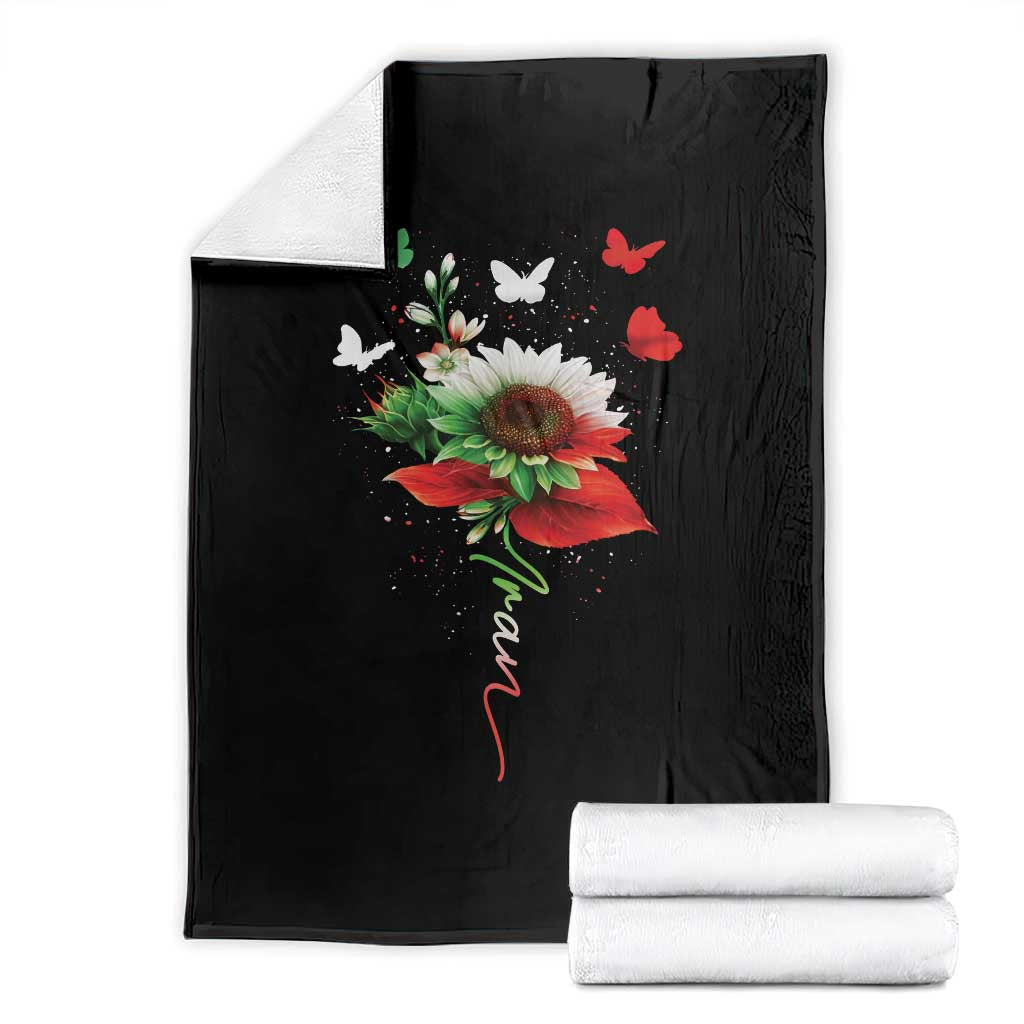 Iran Throw Blanket Free Iran Protest Sunflower Flag