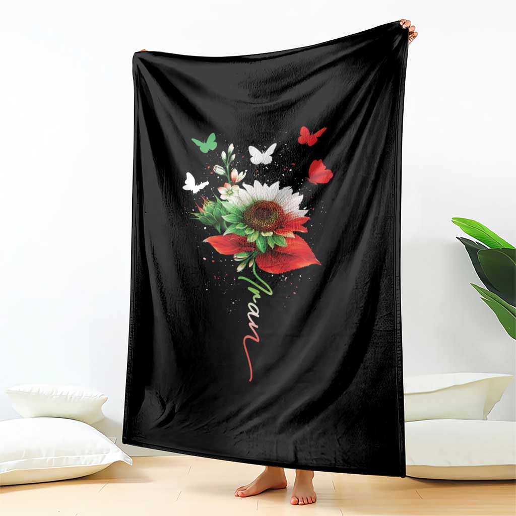 Iran Throw Blanket Free Iran Protest Sunflower Flag