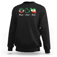 Peace Love Iran Sweatshirt Sunflower Flag
