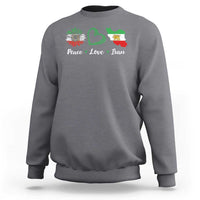 Peace Love Iran Sweatshirt Sunflower Flag