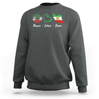 Peace Love Iran Sweatshirt Sunflower Flag