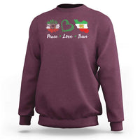 Peace Love Iran Sweatshirt Sunflower Flag