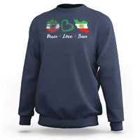 Peace Love Iran Sweatshirt Sunflower Flag