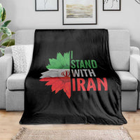 Sunflower Iran Flag Throw Blanket Persian Freedom I Stand With Iran