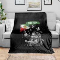 Free Iran Throw Blanket Lion And Sun Flag Persian Freedom Movement