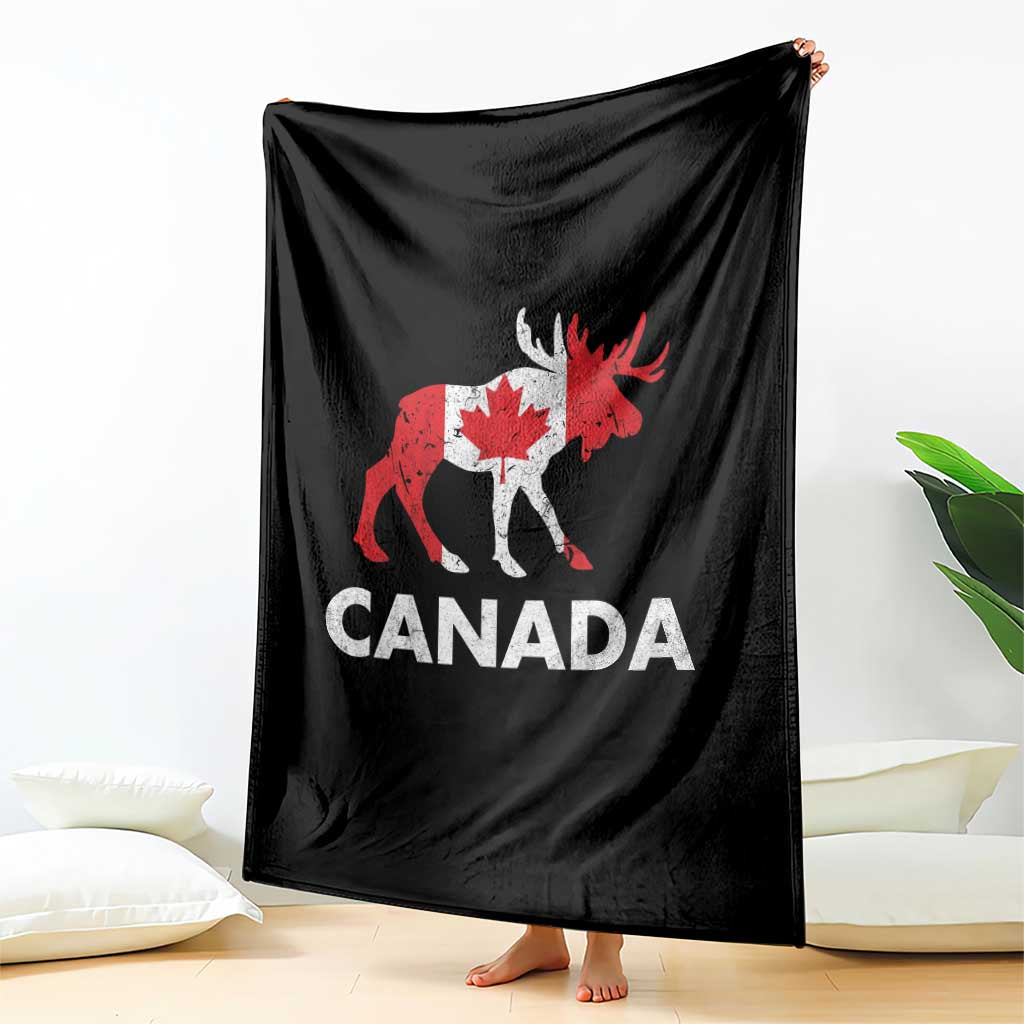 Canada Moose Maple Leaf Throw Blanket Canadian Pride