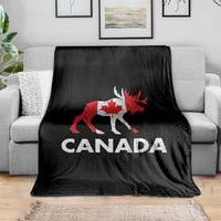 Canada Moose Maple Leaf Throw Blanket Canadian Pride