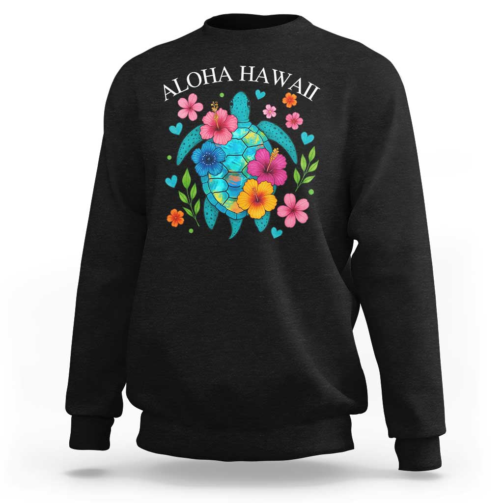 Aloha Hawaii Sweatshirt Sea Turtle Summer Hawaiian Island - Wonder Print Shop