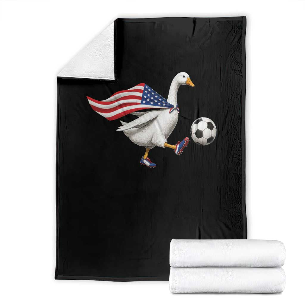 USA Soccer Goose Throw Blanket American Flag Patriotic Football Fan Graphic