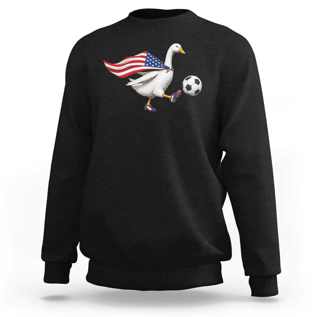USA Soccer Goose Sweatshirt American Flag Patriotic Football Fan Graphic